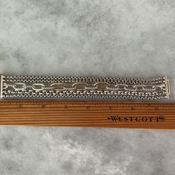 David Yurman multi row bracelet Silver/18K gold,  NWOT - Picture 3 of 10